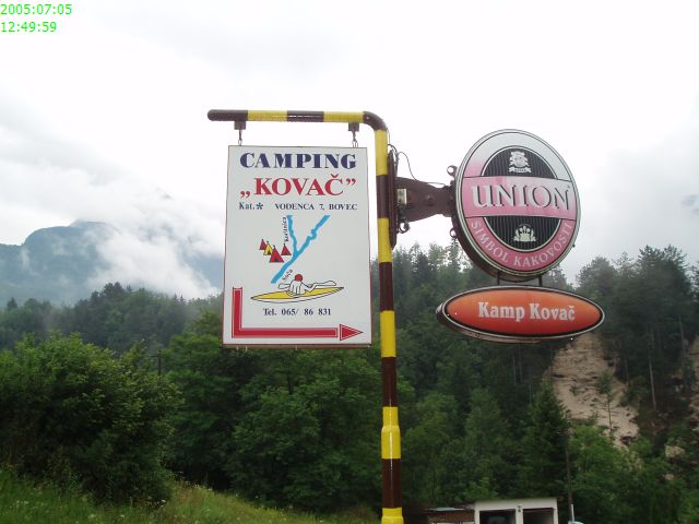 Bovec, kamp na Soči